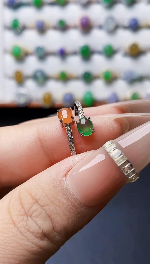 银S925镶嵌戒指翡翠3021