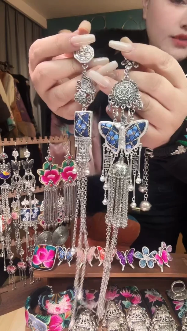 刺绣纯手工民族风刺绣耳环