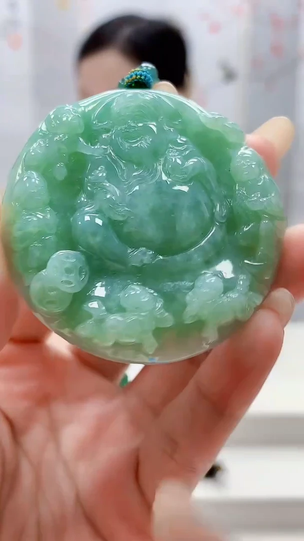 未镶嵌定制翡翠4852lr-毛货挂件赠珠链50