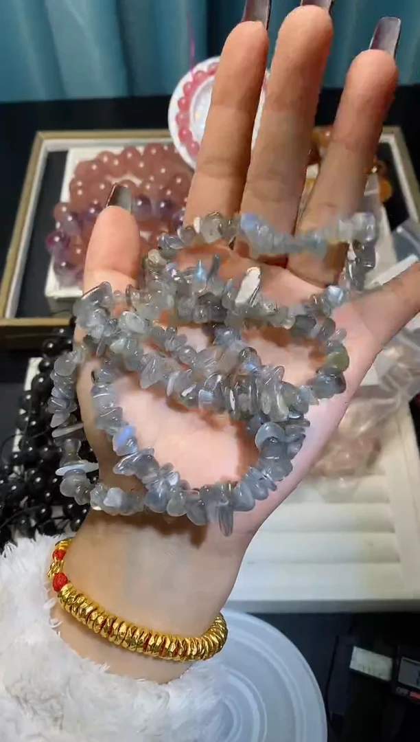 【闪购商品】水晶手链未镶嵌灰月光碎石四圈253