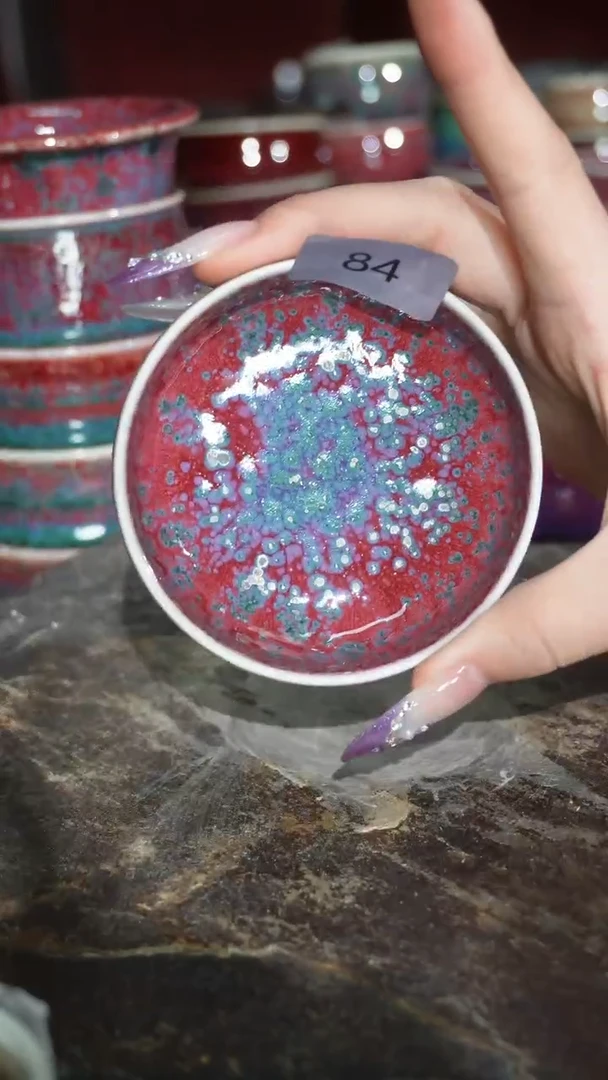 摆件陶精品窑变钧瓷茶器