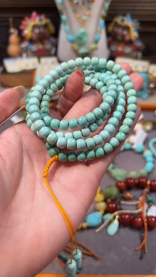 未镶嵌绿松石颈饰绿松石项链