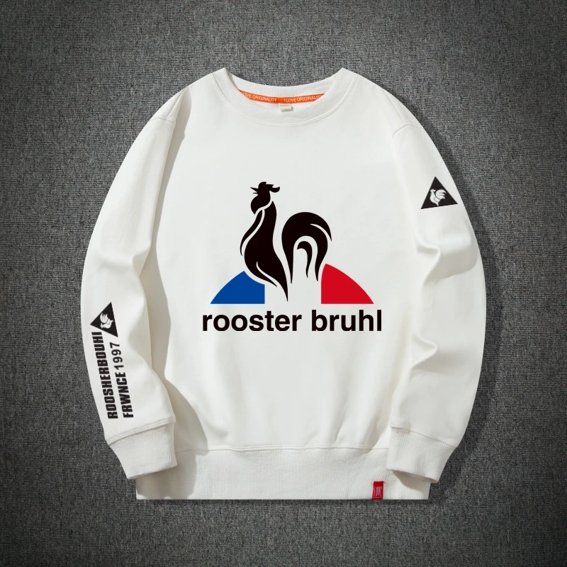 法国公鸡新款秋冬季男士潮牌圆领棉质卫衣打底衫宽松大码休闲上衣