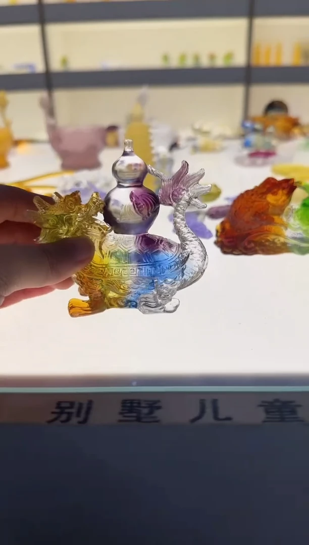 手工艺品琉璃福禄龙龟