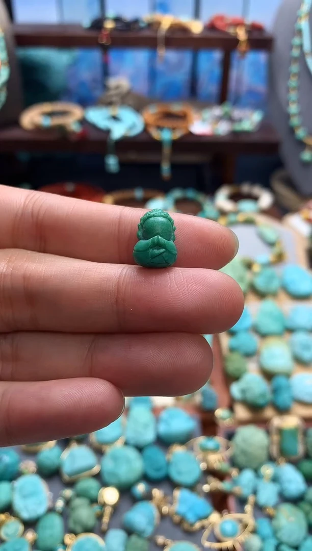 未镶嵌绿松石挂件大****娘无相佛