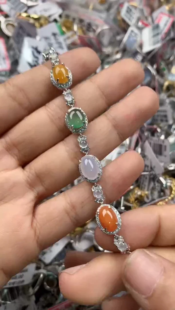 银S925镶嵌戒指翡翠6666----4