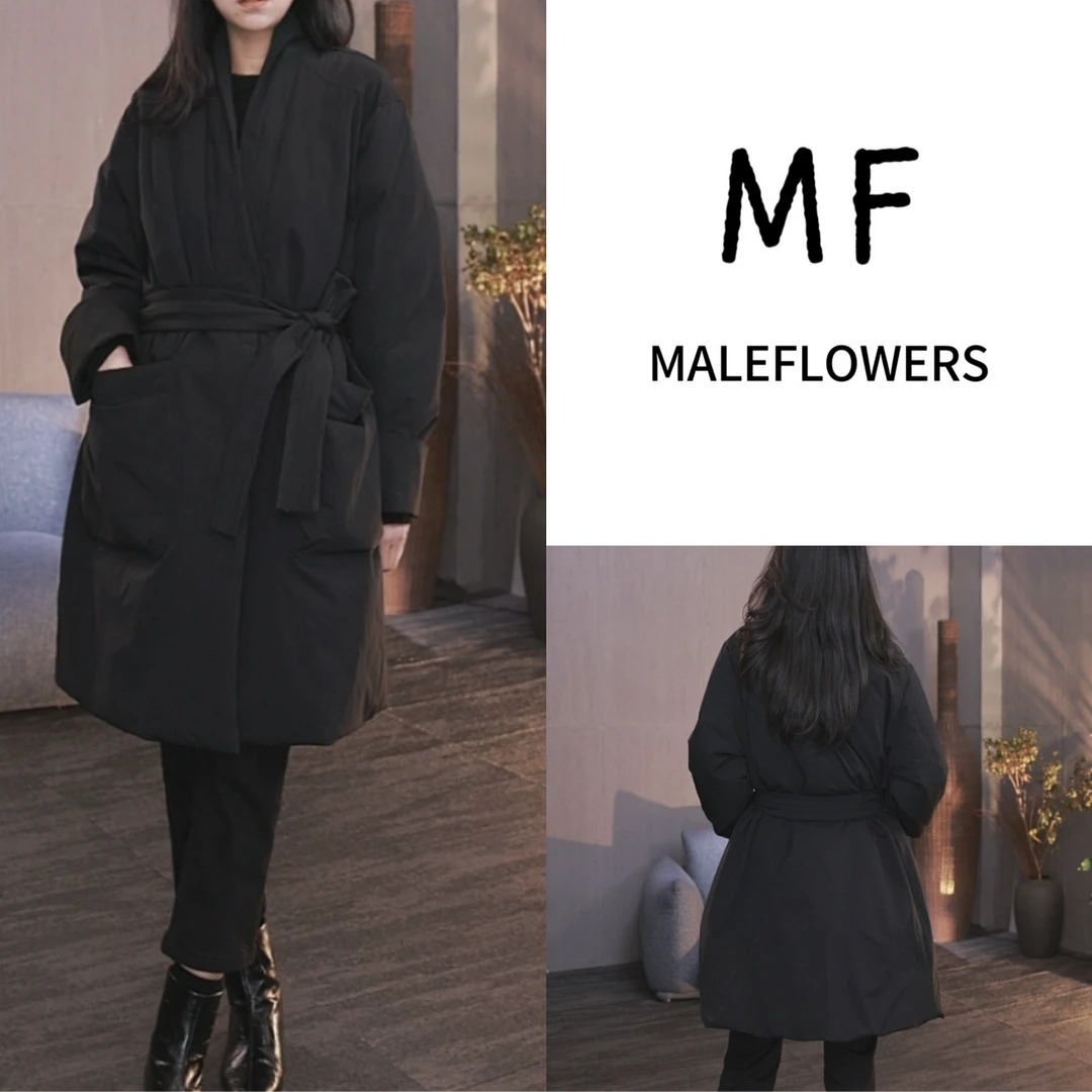 东倪MF 90白鸭绒禅意新中式斜门襟羽绒服保暖极简冬中长款85D2586