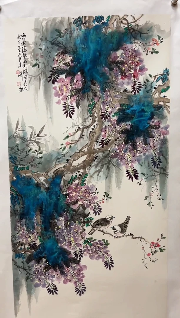 国画李文峰8平尺写意花鸟
