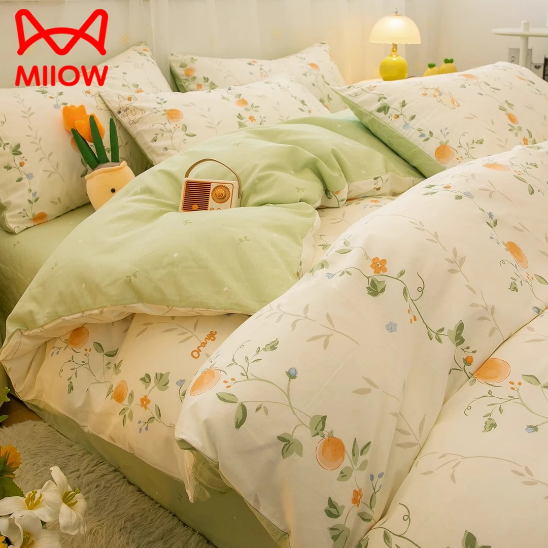 卡通纯棉床上四件套100全棉儿童床品可爱被套宿舍床单三件套床笠4