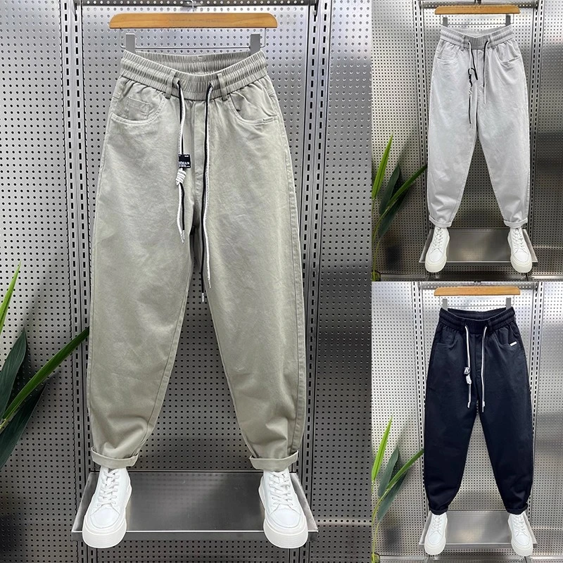 仓石一树2025夏季新款宽松运动休闲裤男士纯色百搭轻奢痞帅男装