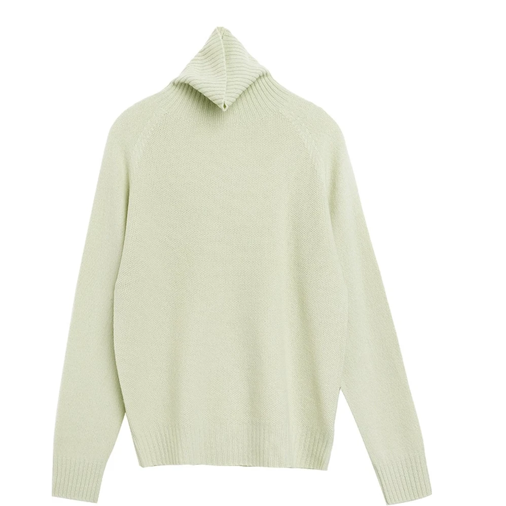 馆东 羊毛牦牛绒高领软糯显瘦减龄无缝一体套头针织毛衫 高智同频