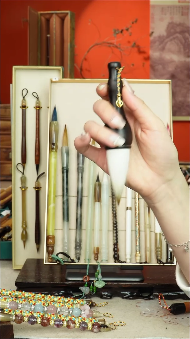 68号闪孤品高货毛笔链接 清水试笔 蘸墨不退