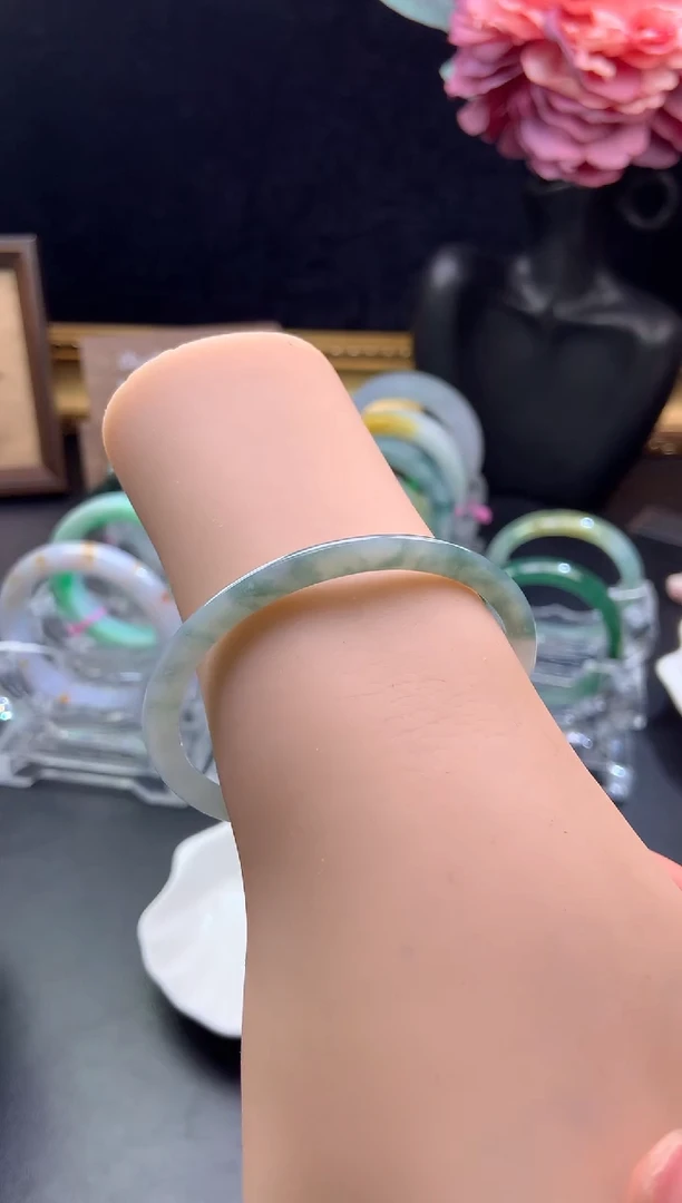 未镶嵌手镯定制翡翠正圈51-52「定制不退不换」