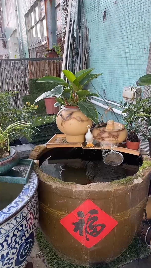不锈钢双喜临门瀑布流水摆件