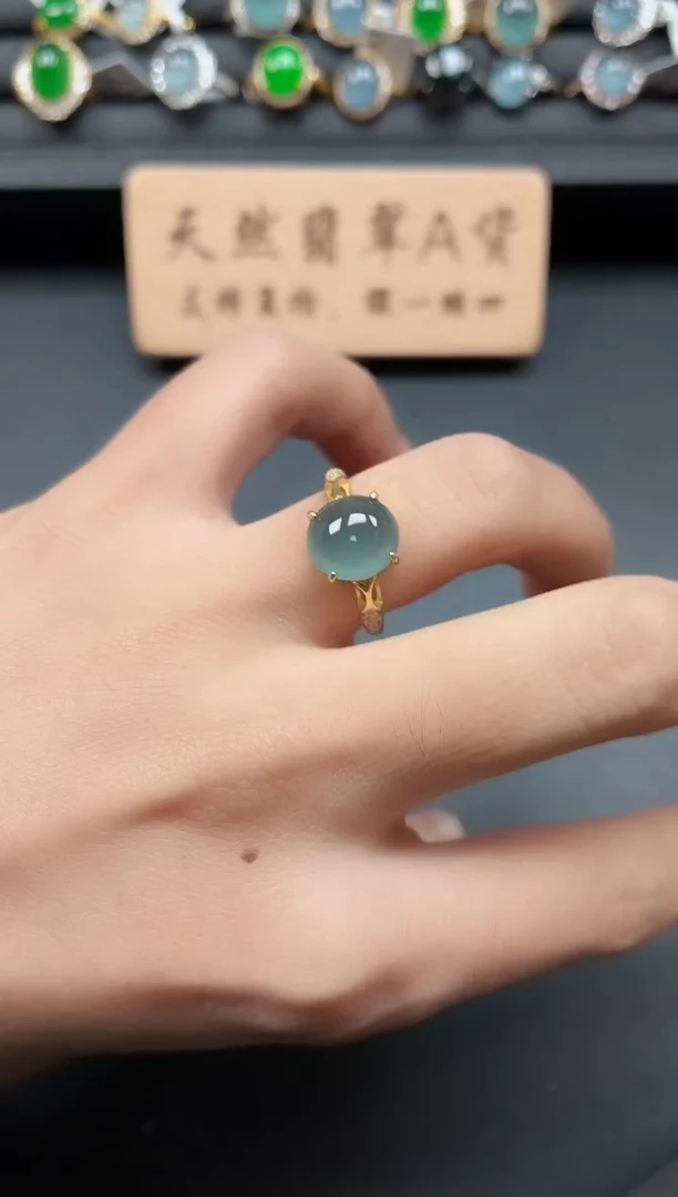 银S925镶嵌戒指翡翠11