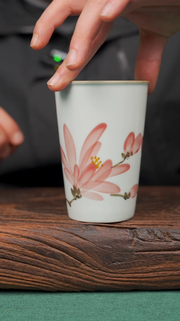 【闪购商品】瓷片92寻一缕瓷香杯釉下手工手绘瓷器