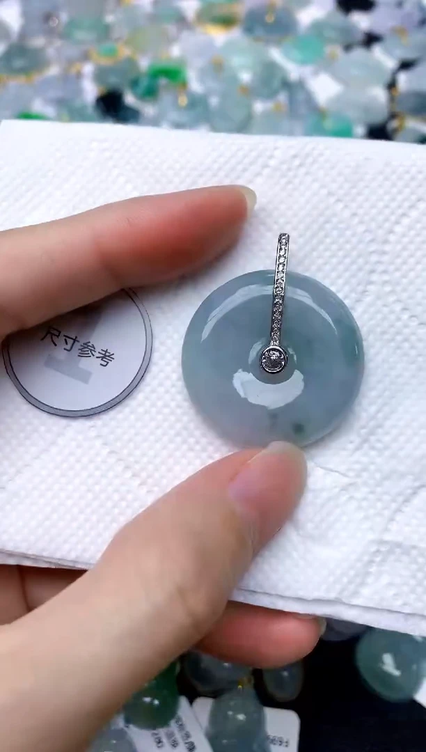 颈饰银S925镶嵌翡翠天然A货翡翠