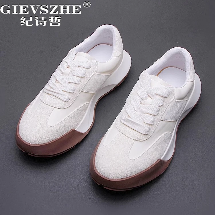 纪诗哲男鞋厚底轻便透气运动鞋男款时尚软底德训鞋潮流百搭老爹鞋