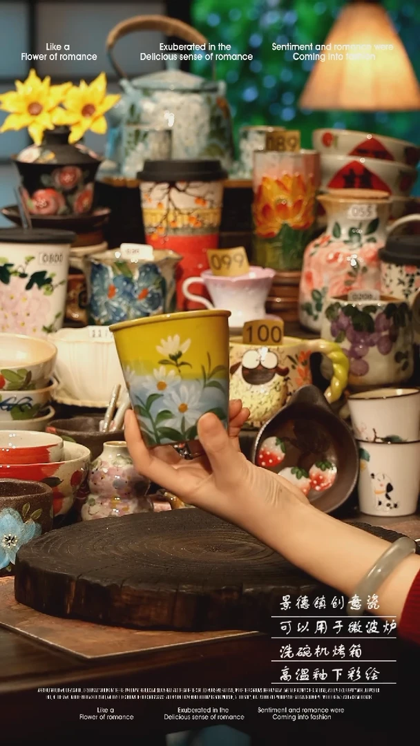 陶瓷景德镇高温釉下彩手工手绘款式