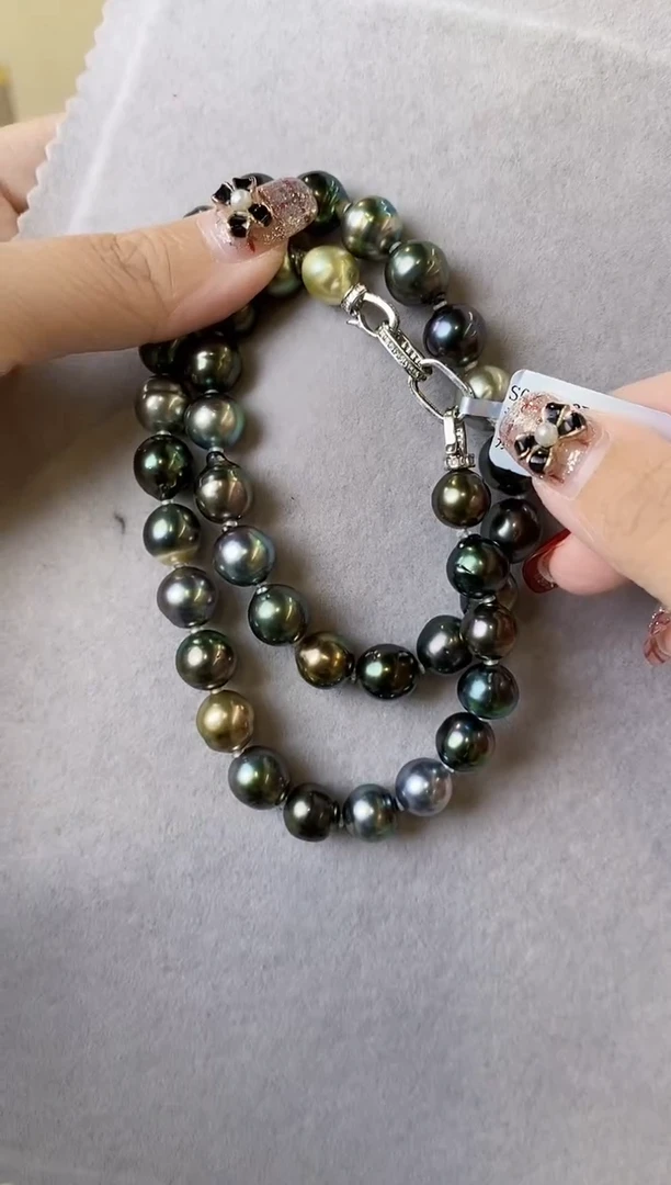 【闪购商品】海水珍珠项链未镶嵌9-11大溪地黑珍珠项链