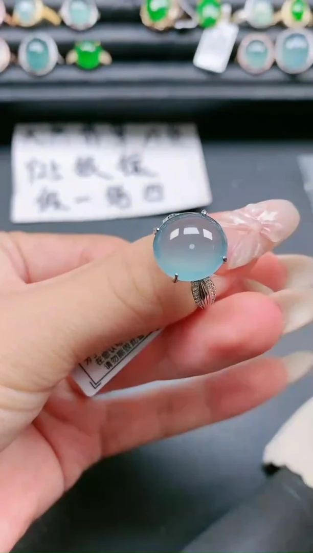 翡翠戒指银S925镶嵌1111111