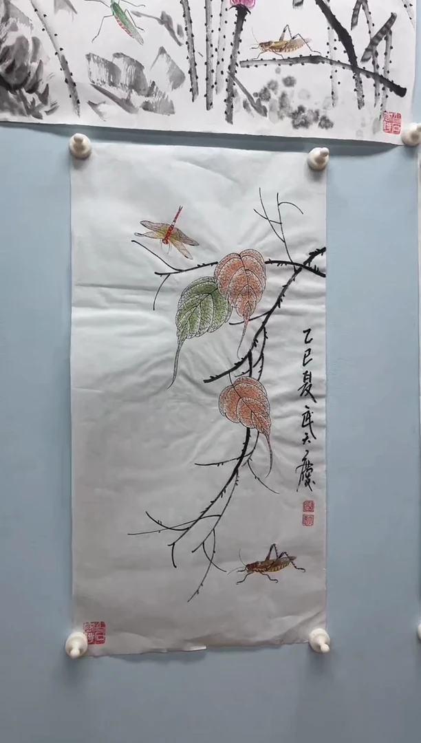国画武天庆老师贝叶草虫