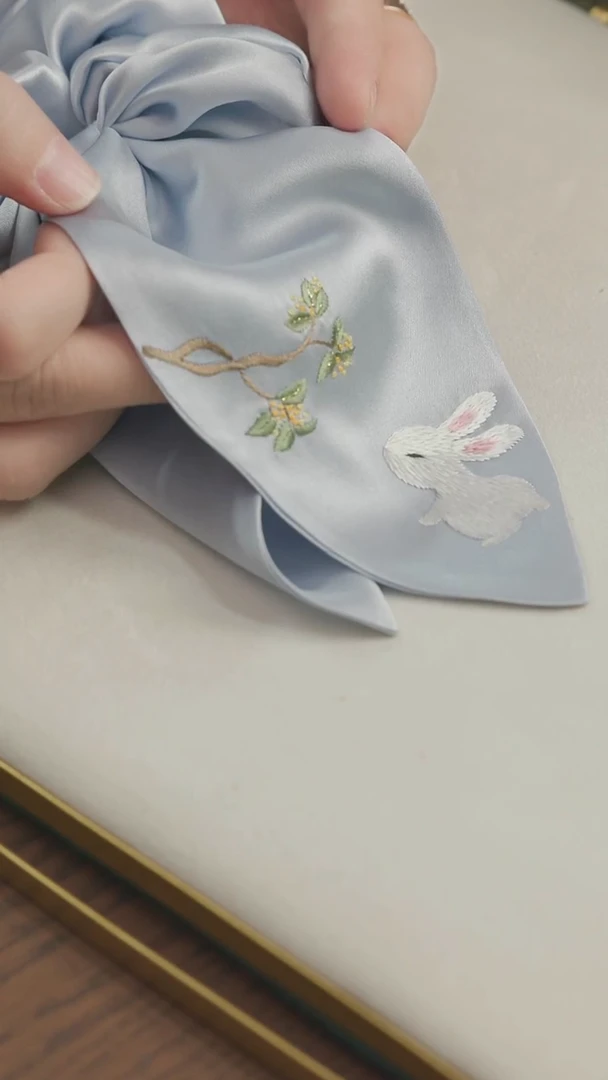 刺绣湘传礼纯手工发圈