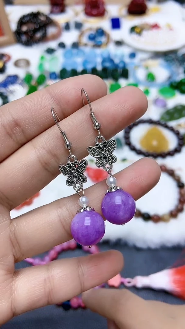 【闪购商品】玛瑙/玉髓耳钉未镶嵌A01