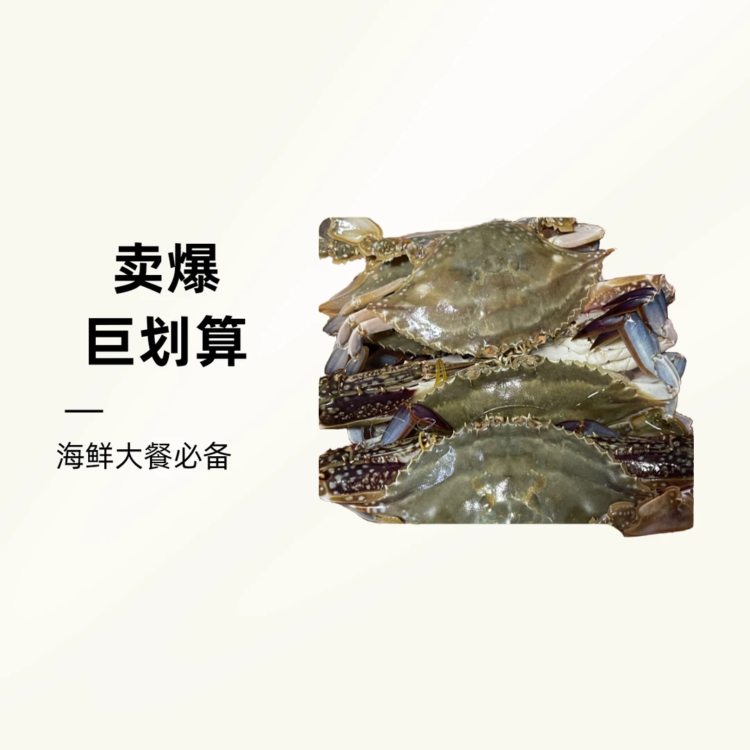 【鲜活/保鲜不保活】【保鲜不保活】海捕蟹公蟹单只3-4两左右净重3斤海鲜