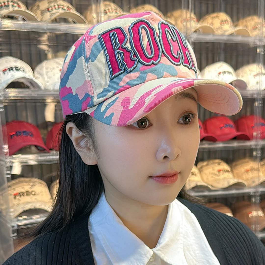 春夏新款纯棉迷彩硬顶FLIG潮牌棒球帽宽檐遮阳防晒帽子鸭舌帽