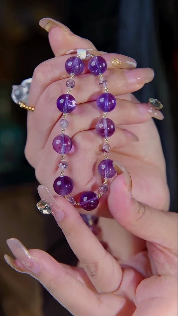 18K金镶嵌手链水晶紫超设计款