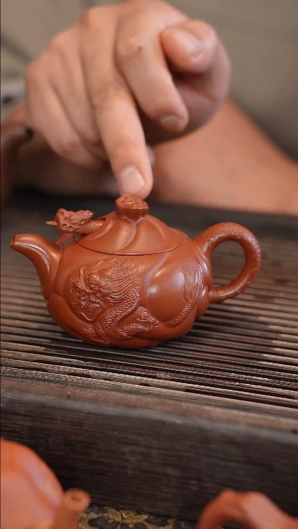 茶壶紫砂鱼化龙 小品 180cc