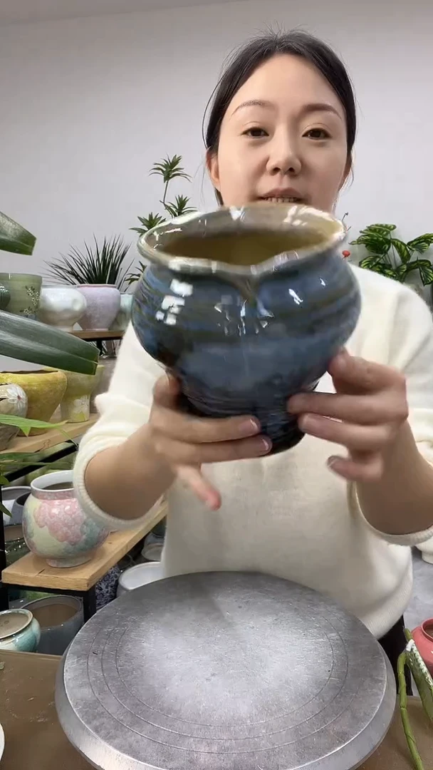 9.8陶瓷花盆直播链接高.    15  口11