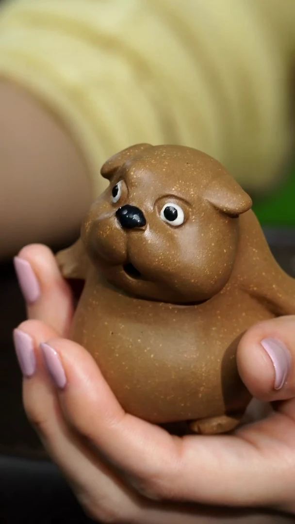 紫砂目瞪狗呆茶宠摆件