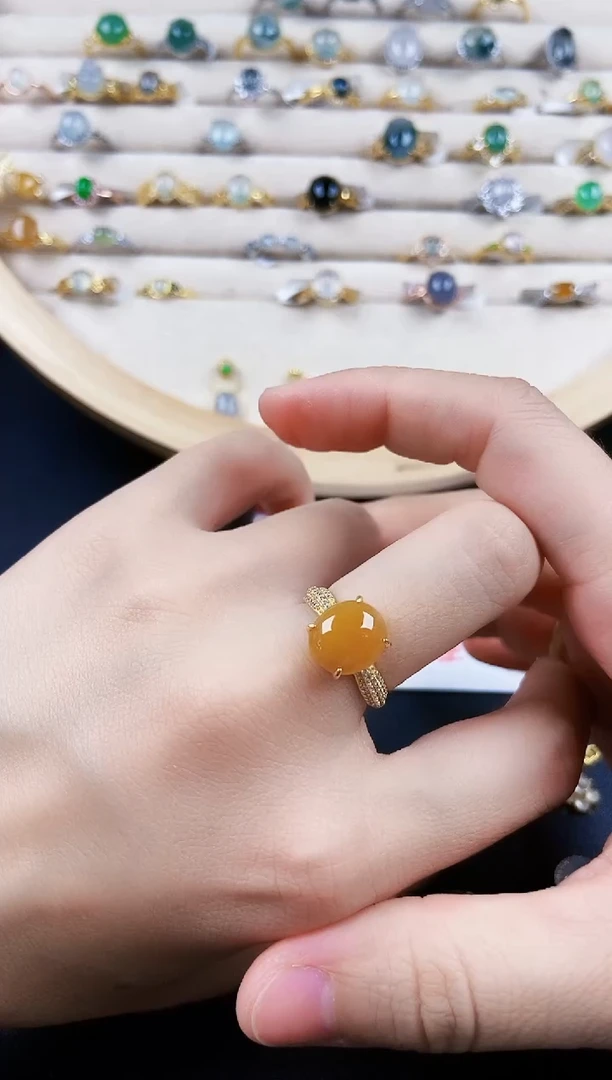 翡翠戒指银S925镶嵌54649