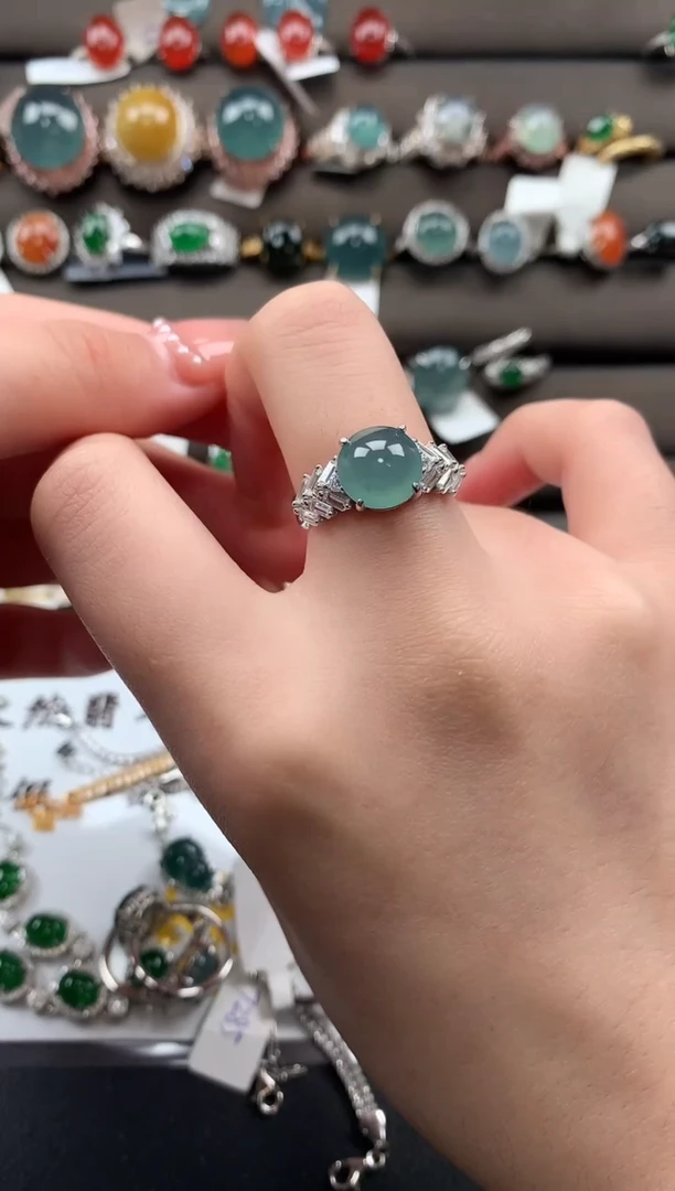 【闪购商品】翡翠戒指银S925镶嵌42141