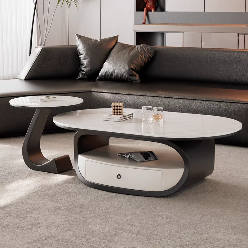 思旻简约轻奢ins岩板茶几现代极简高级感中古风客厅家用桌小户型