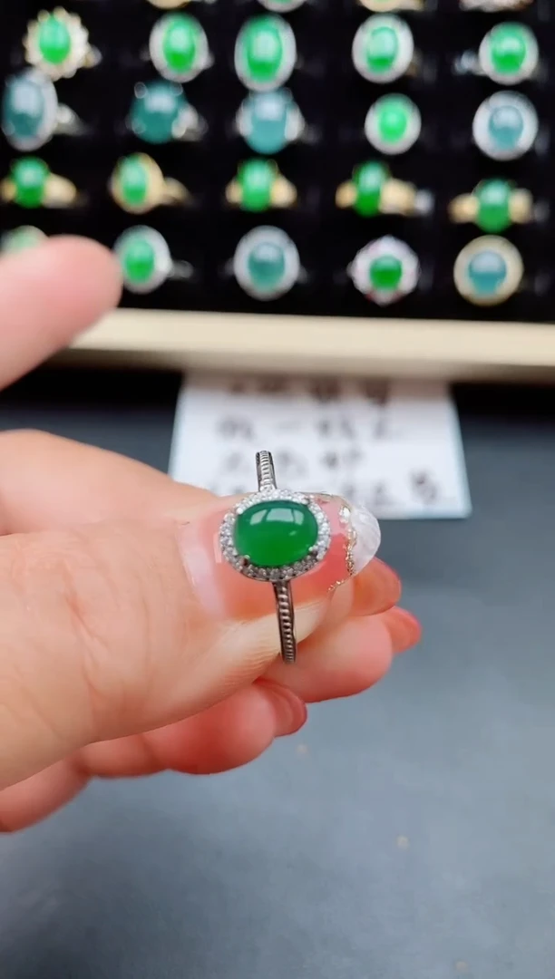【闪购商品】翡翠戒指银S925镶嵌45421