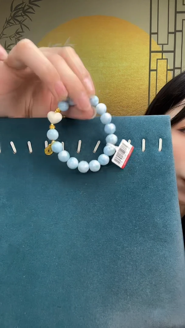 未镶嵌针钠钙石（海纹石）手串A0928