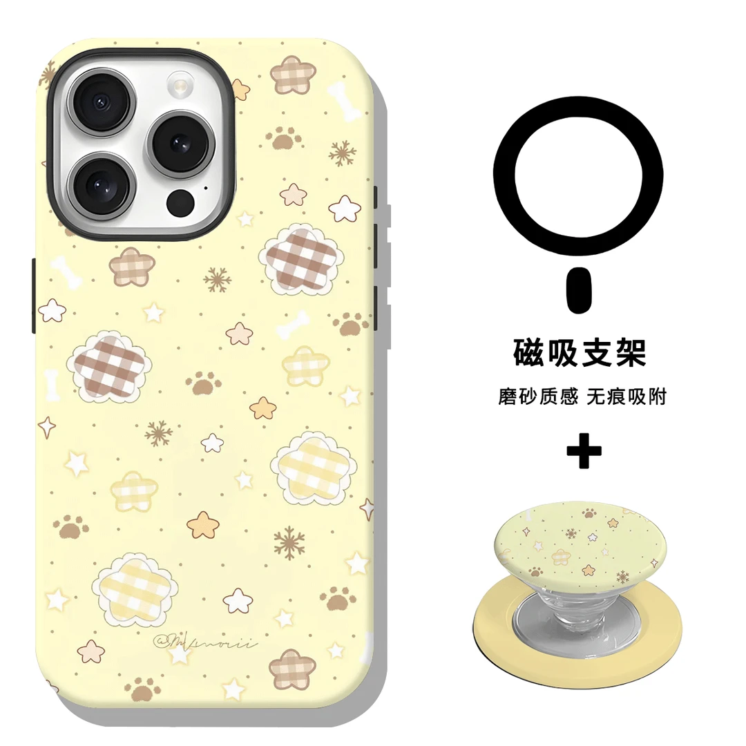 卡通创意贴花磁吸菲林二合一适用多款机型防摔手机壳