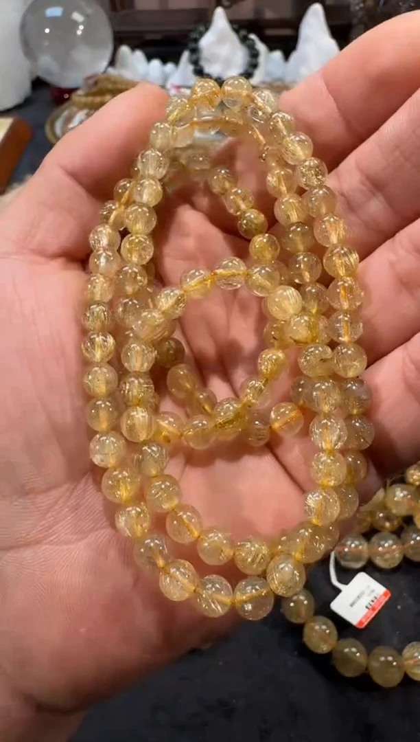 未镶嵌手串发晶SJ-227金发晶 多圈