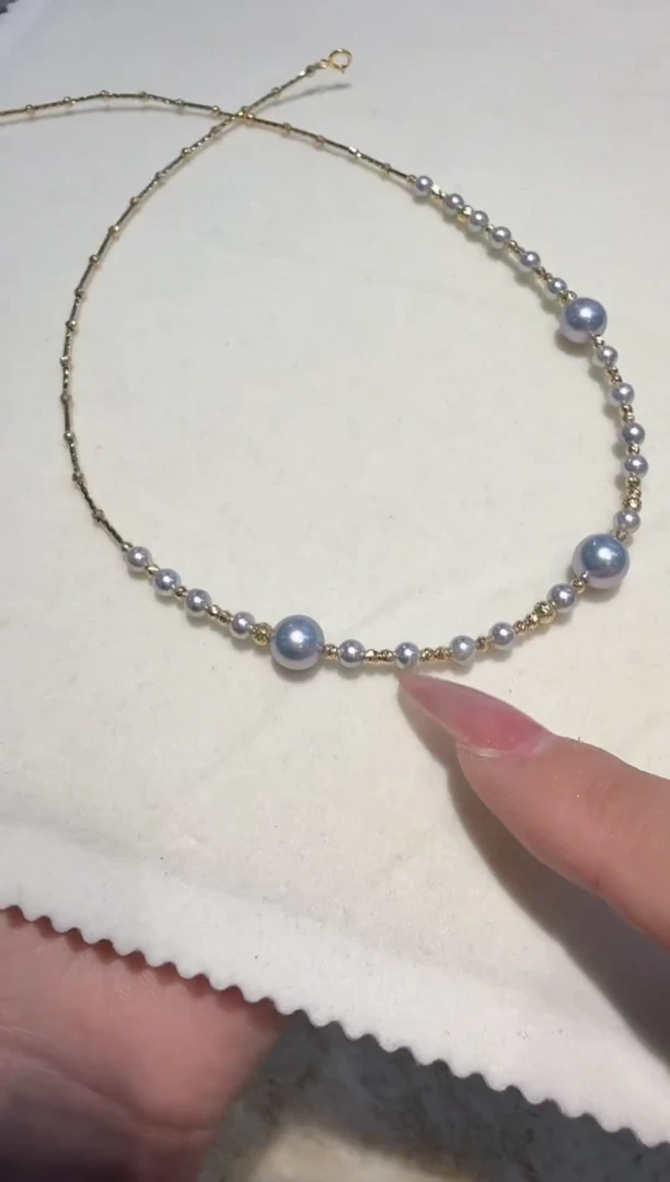 18K金镶嵌项链海水珍珠zzxm 多样性发一 19
