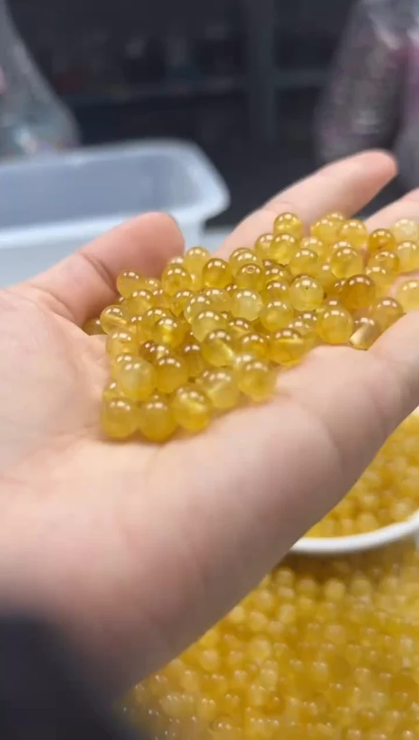 未镶嵌颈饰碧玺w1846金丝雀碧玺6mm*40颗