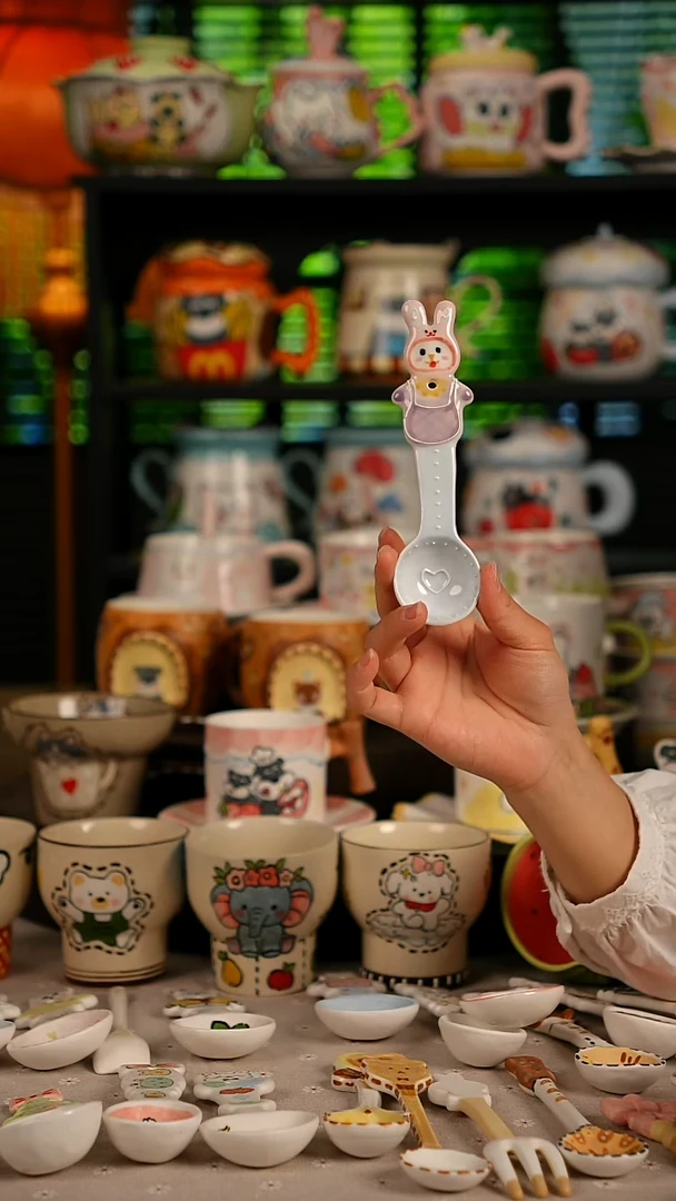 陶瓷无盖款景德镇创意手工陶瓷手绘釉下彩