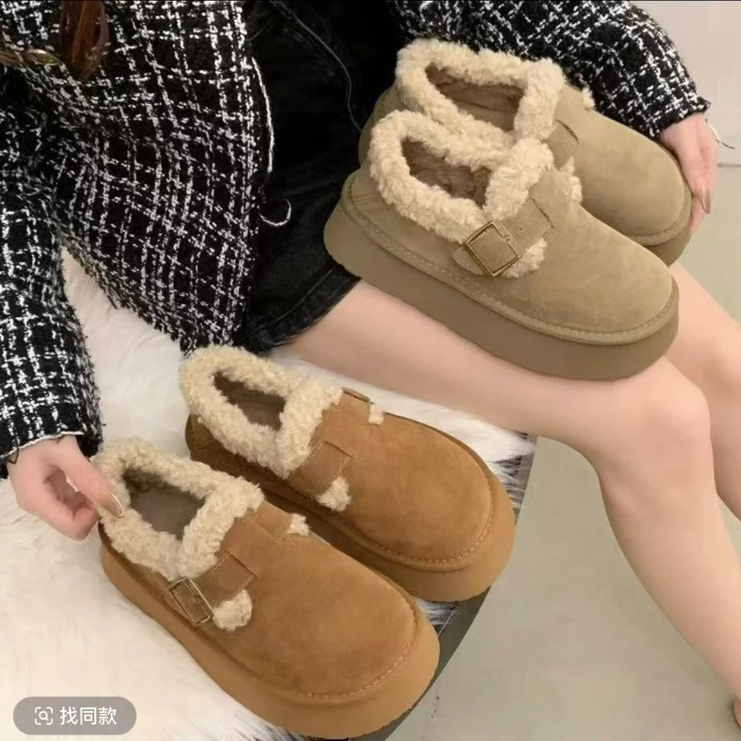 【断码扣号015-30】听主播口令下单2024新款雪地靴女加绒保暖毛毛鞋