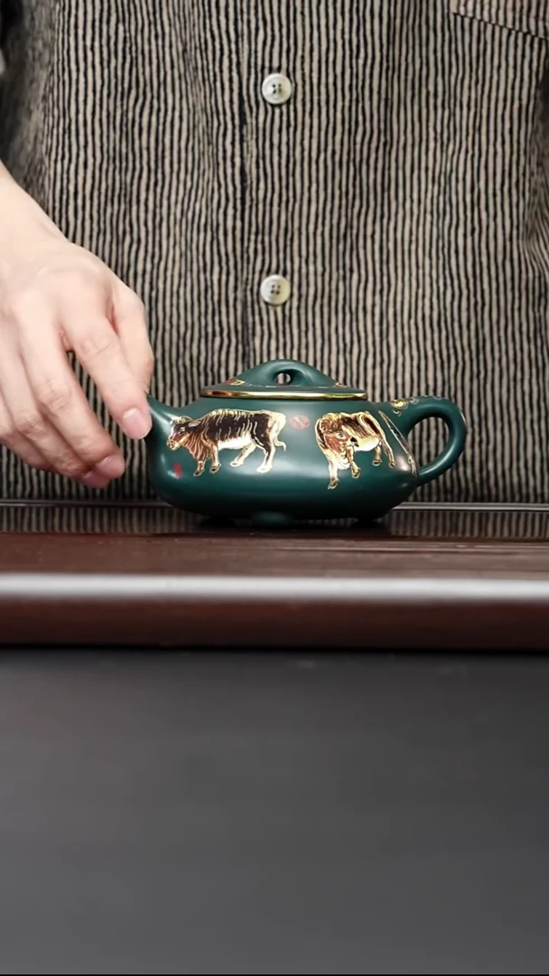 茶壶紫砂宜兴紫砂 景舟石瓢苏门答腊青 汪庆龙