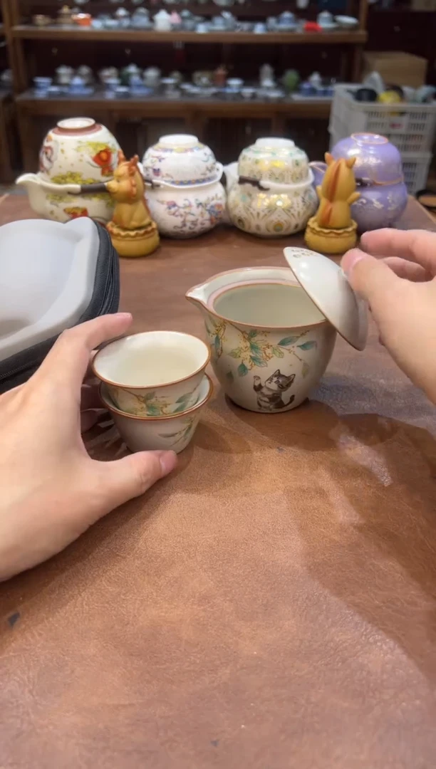 真的很便宜会开片的旅行茶具