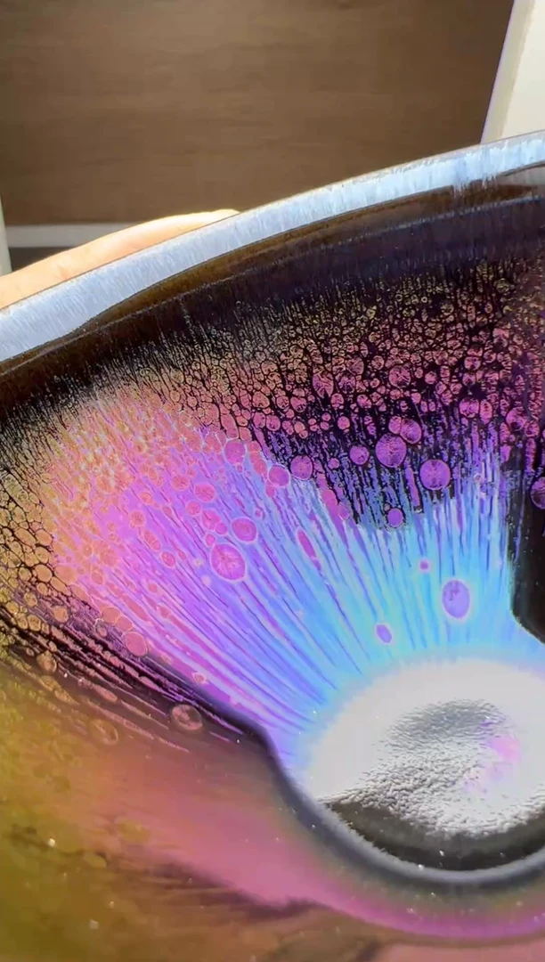 茶盏建窑建盏 七彩油滴