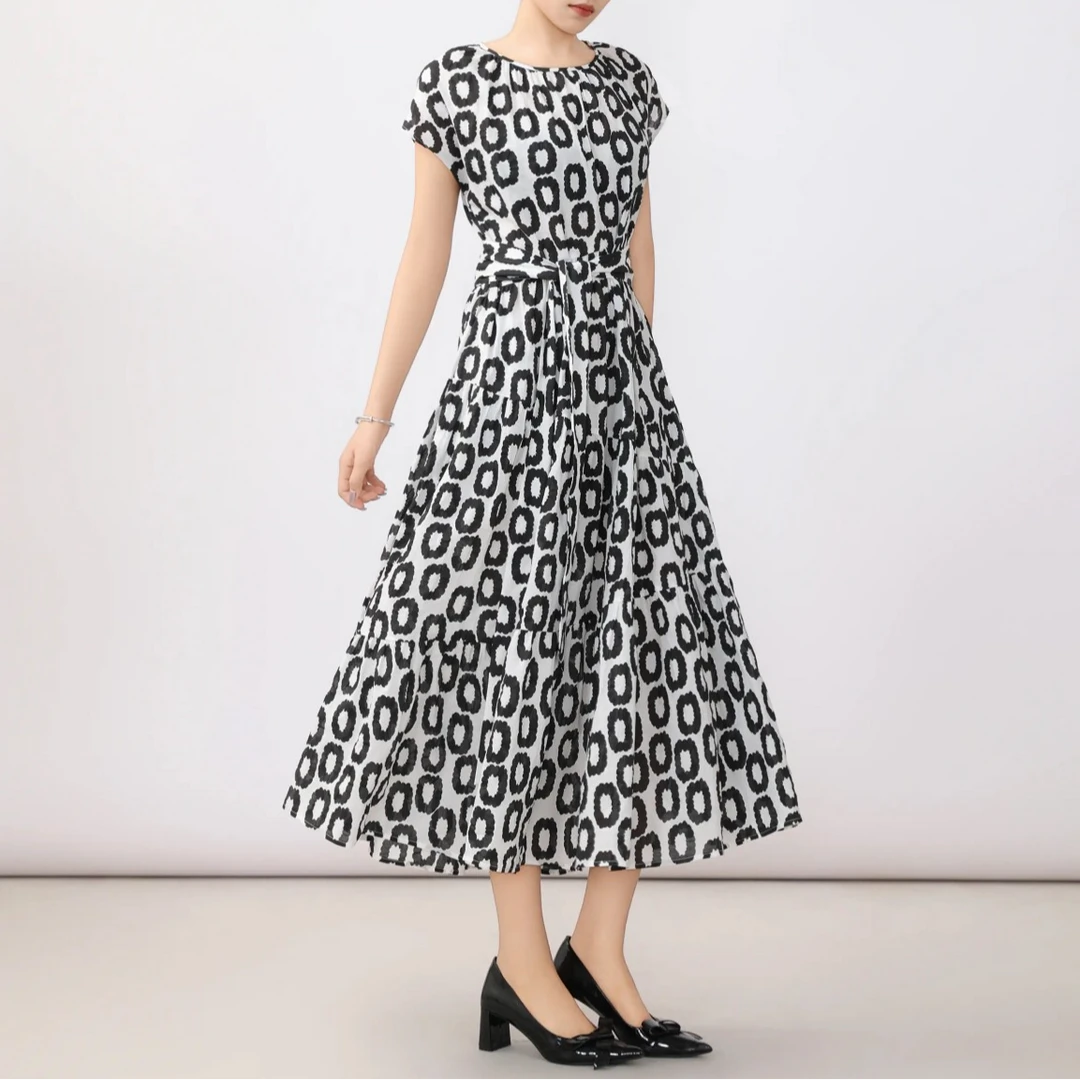 AMASS/阿玛施连衣裙显瘦气质法式收腰优雅印花长裙女 5500533