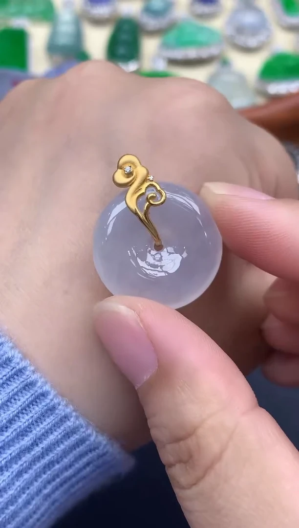 颈饰18K金镶嵌翡翠118-中国好珍宝